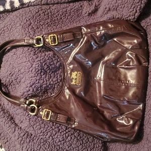 Coach Maggie patent leather shoulder bag